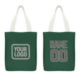 Custom Green Dark Grey Canvas Tote Bag