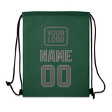 Custom Green Dark Grey Drawstring Bag