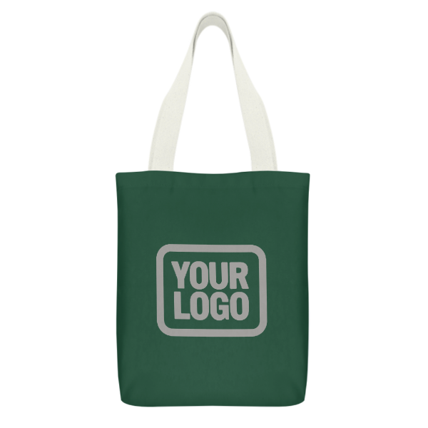 Custom Green Dark Grey Canvas Tote Bag