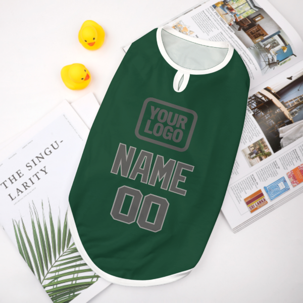 Custom Green Dark Grey Pet Vest