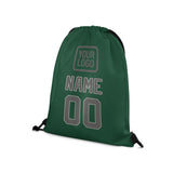 Custom Green Dark Grey Drawstring Bag