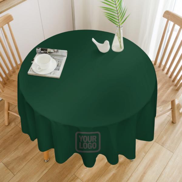 Custom Green Dark Grey Round Table Cloth