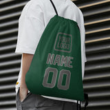 Custom Green Dark Grey Drawstring Bag