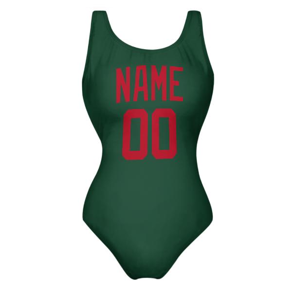 Custom Green Red Swimsuit