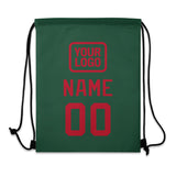 Custom Green Red Drawstring Bag