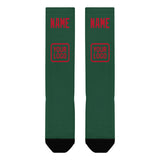 Custom Green Red Knee-High Sock