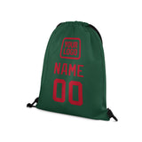 Custom Green Red Drawstring Bag