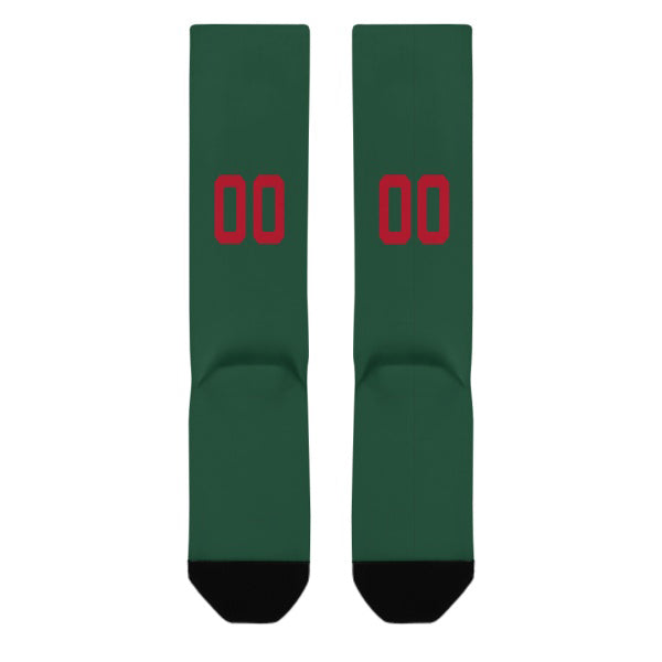 Custom Green Red Knee-High Sock