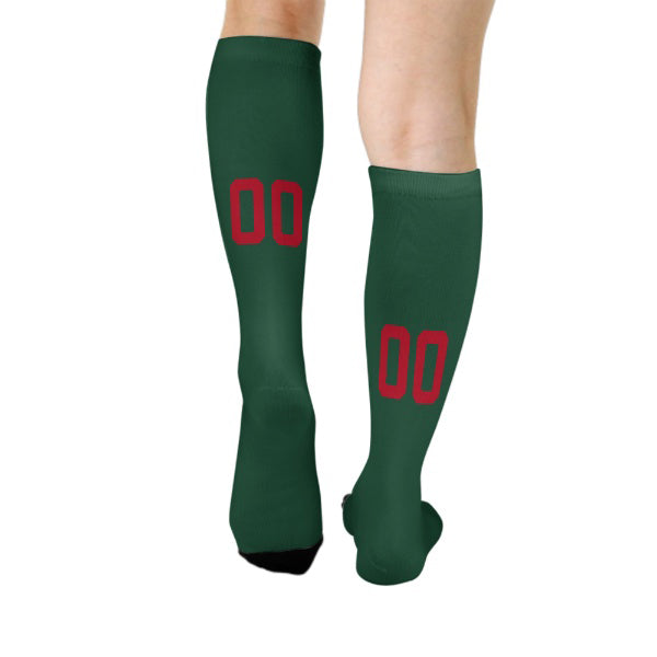 Custom Green Red Knee-High Sock