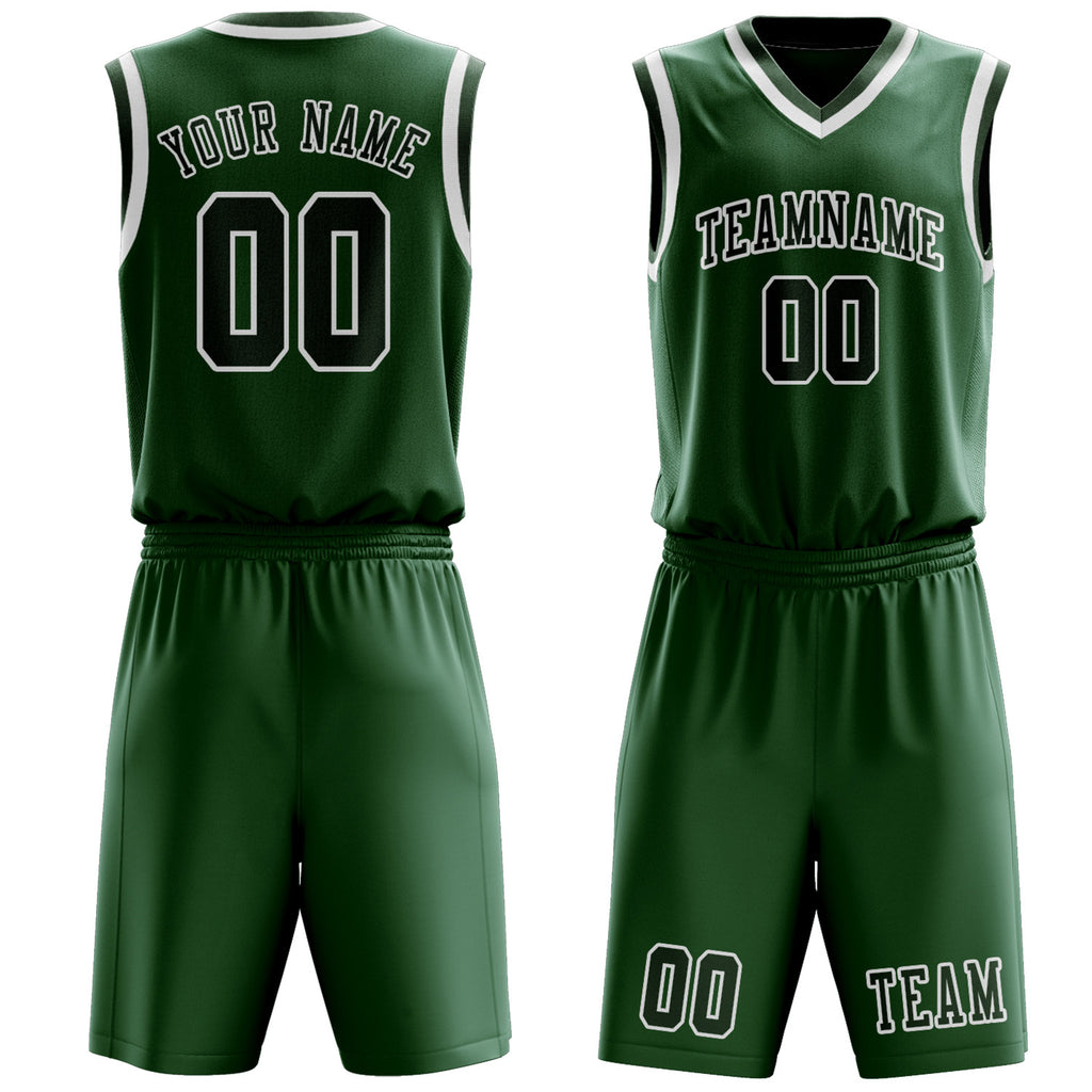 Custom Green Dark Green Basketball Set