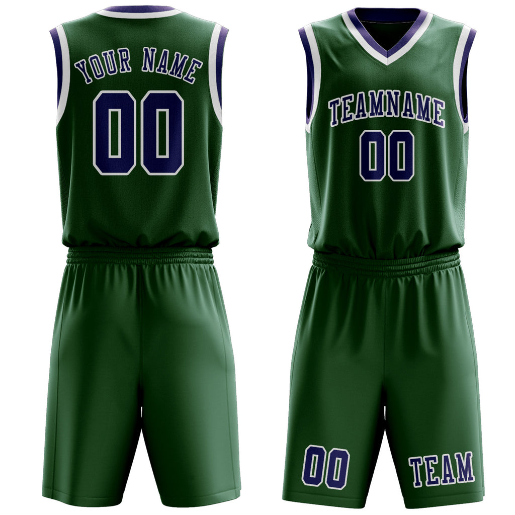 Custom Green Purple Basketball Set