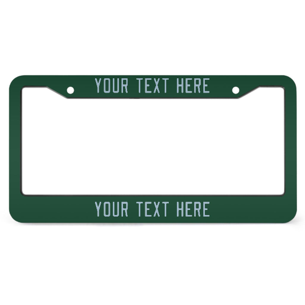 Custom Green Light Blue License Plate Frame