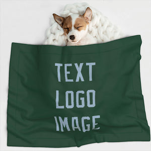 Custom Green Light Blue Pet Blanket