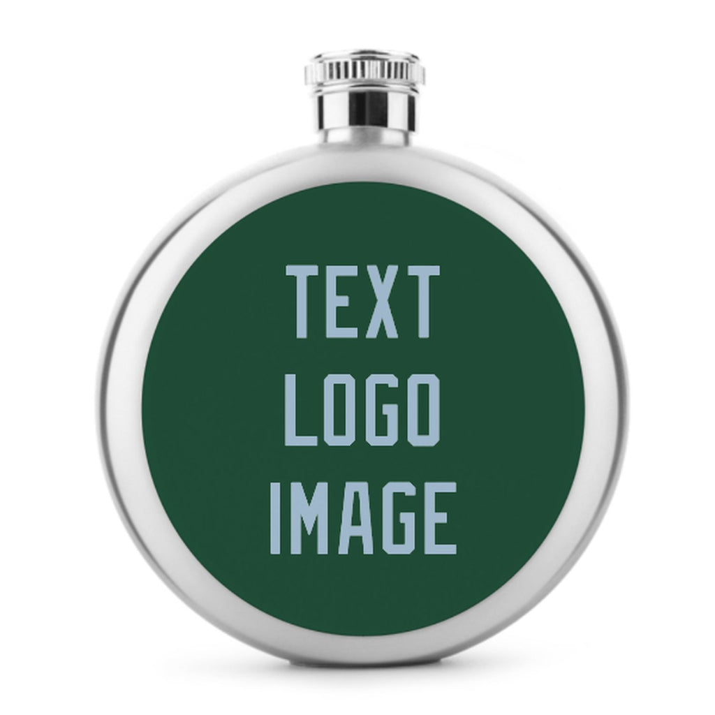 Custom Green Light Blue Hip Flask