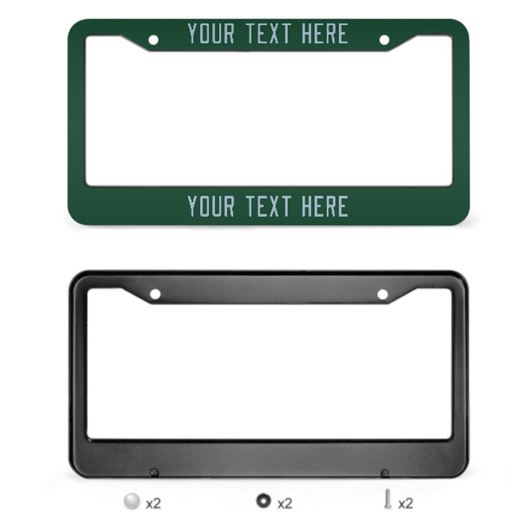 Custom Green Light Blue License Plate Frame