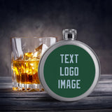 Custom Green Light Blue Hip Flask