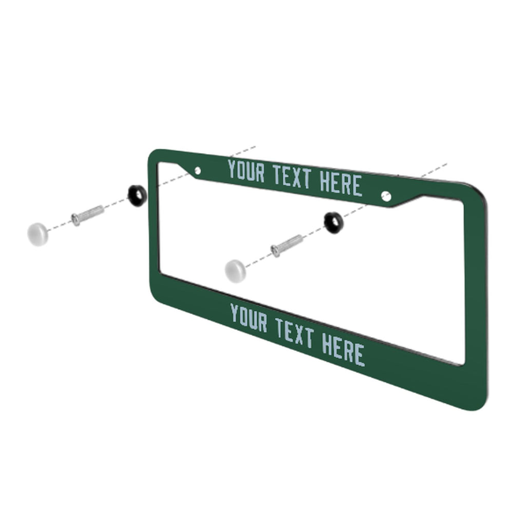Custom Green Light Blue License Plate Frame