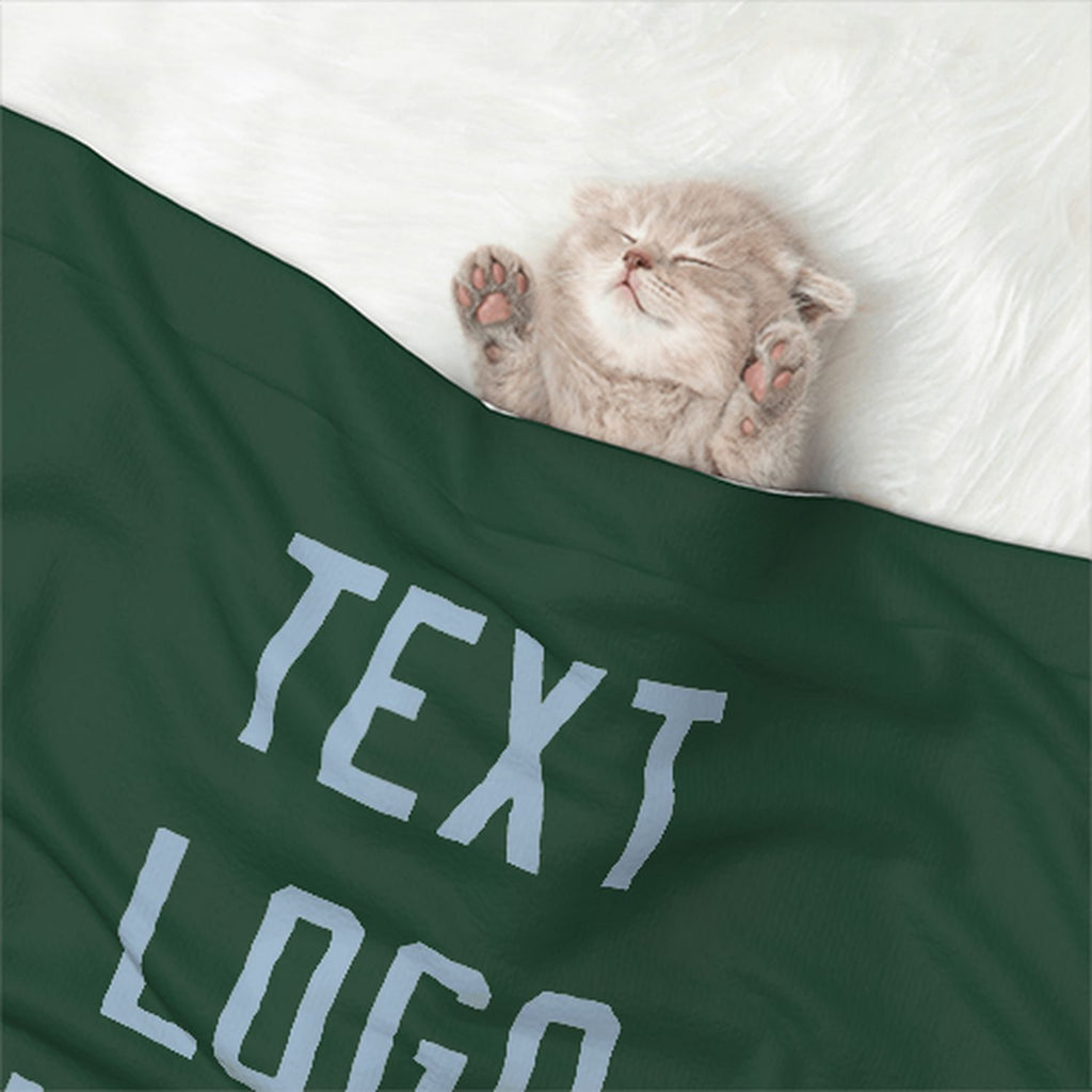Custom Green Light Blue Pet Blanket