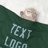 Custom Green Light Blue Pet Blanket