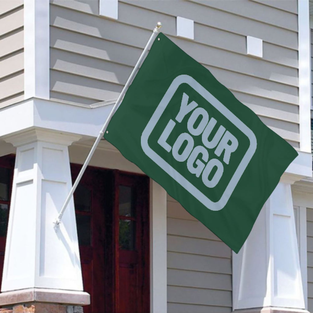 Custom Green Light Blue Flag