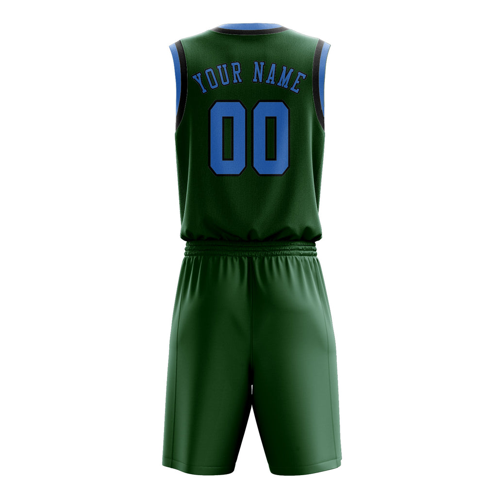 Custom Green Light Blue Basketball Set