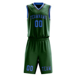 Custom Green Light Blue Basketball Set