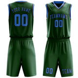 Custom Green Light Blue Basketball Set