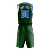 Custom Green Light Blue Basketball Set