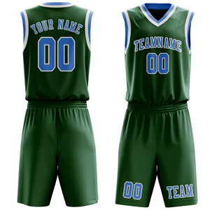 Custom Green Light Blue Basketball Set