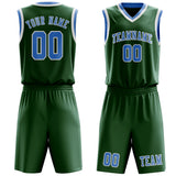 Custom Green Light Blue Basketball Set