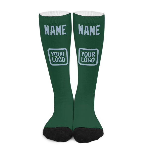 Custom Green Light Blue Knee-High Sock