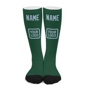 Custom Green Light Blue Knee-High Sock