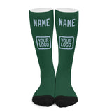Custom Green Light Blue Knee-High Sock