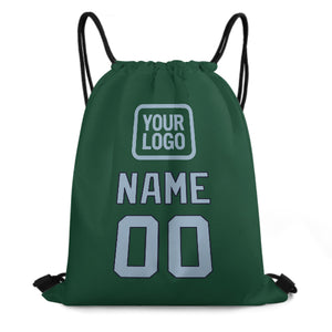 Custom Green Light Blue Drawstring Bag
