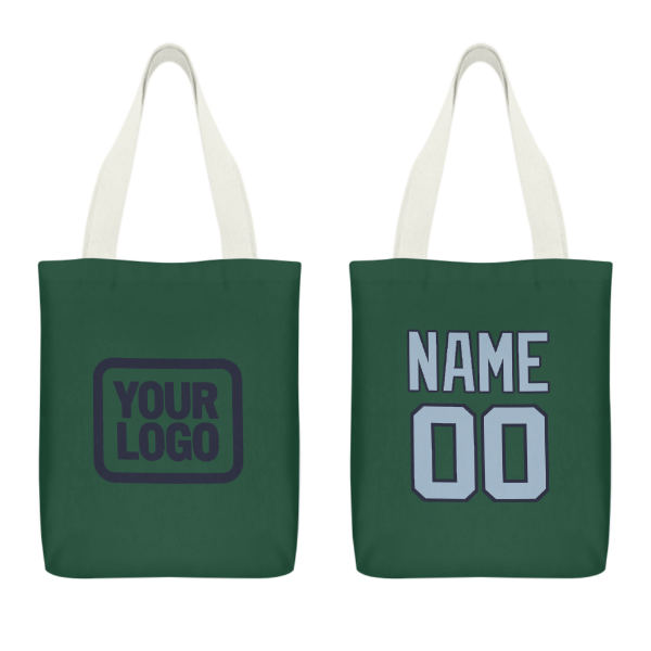 Custom Green Light Blue Canvas Tote Bag