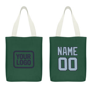 Custom Green Light Blue Canvas Tote Bag