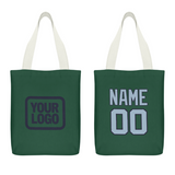 Custom Green Light Blue Canvas Tote Bag