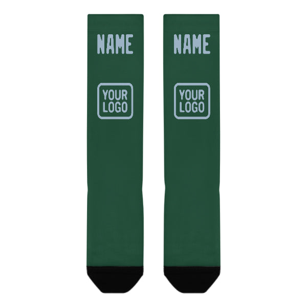 Custom Green Light Blue Knee-High Sock