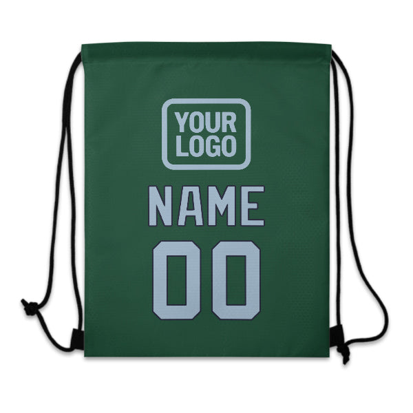 Custom Green Light Blue Drawstring Bag