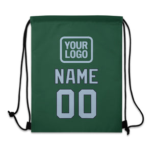 Custom Green Light Blue Drawstring Bag