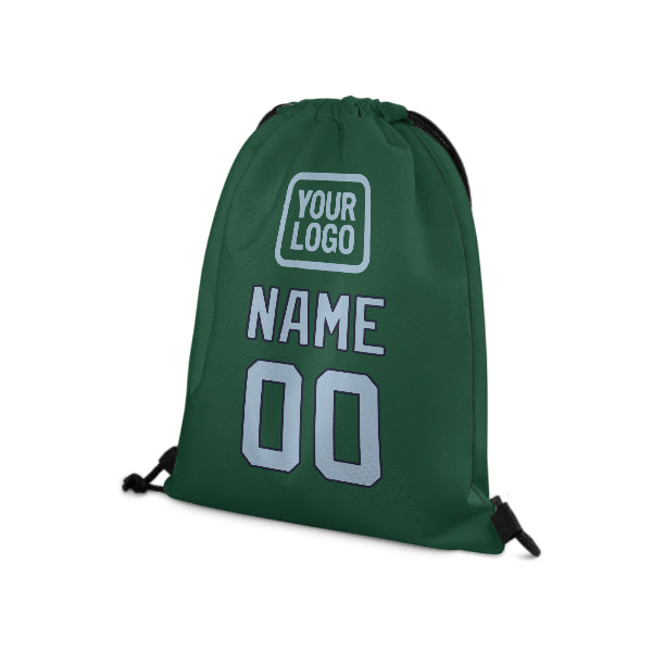 Custom Green Light Blue Drawstring Bag