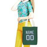 Custom Green Light Blue Canvas Tote Bag