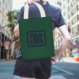 Custom Green Light Blue Canvas Tote Bag