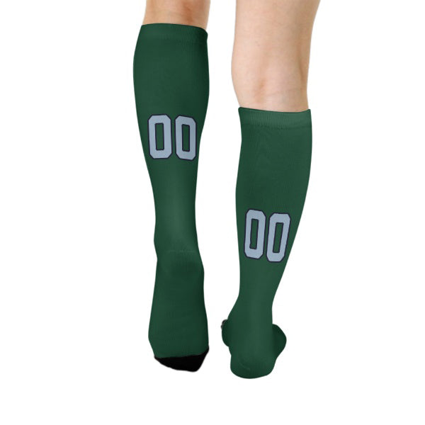 Custom Green Light Blue Knee-High Sock
