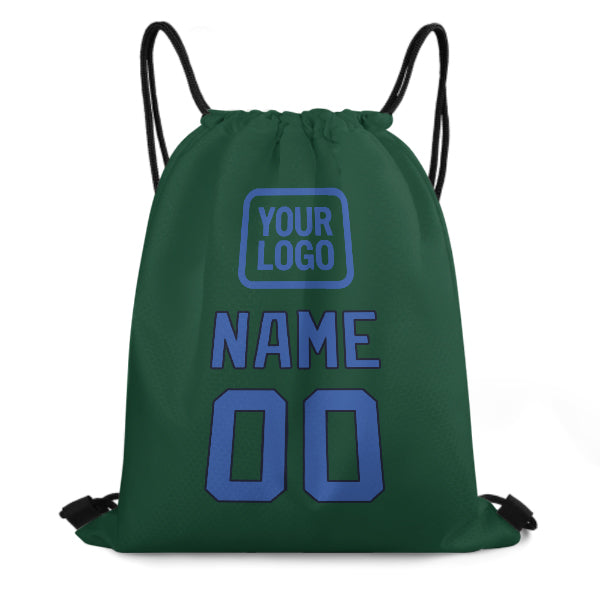 Custom Green Sky Blue Drawstring Bag