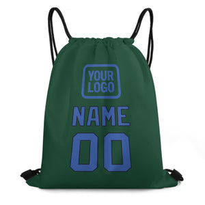 Custom Green Sky Blue Drawstring Bag