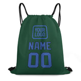 Custom Green Sky Blue Drawstring Bag