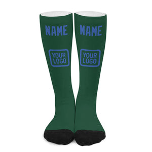Custom Green Sky Blue Knee-High Sock