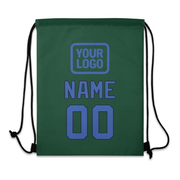 Custom Green Sky Blue Drawstring Bag