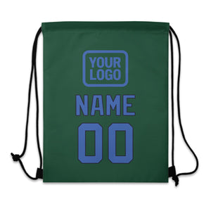 Custom Green Sky Blue Drawstring Bag